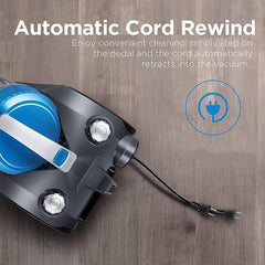 Bagless Canister Vacuum Cleaner – 2.5L Lightweight Vac for Carpets & Hard Floors, Corded with Crevice Tool, Powerful Multi-Surface Pet Hair Cleaner, Blue