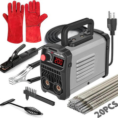 200A Portable Stick Welder – Mini ARC Welding Machine with 20 Rods, IGBT Inverter, Hot Start & Anti-Stick, 110V, Includes 2 Chipping Hammers (Red)