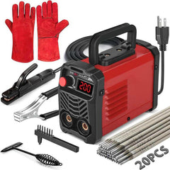 200A Portable Stick Welder – Mini ARC Welding Machine with 20 Rods, IGBT Inverter, Hot Start & Anti-Stick, 110V, Includes 2 Chipping Hammers (Red)